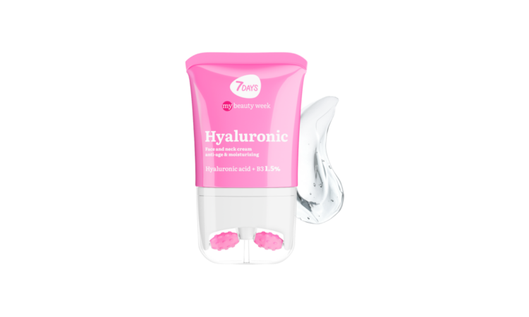 7days Face, neck and décolleté cream anti-age and moisturizing HYALURONIC & 3D massager 80 ml